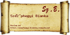 Széphegyi Bianka névjegykártya